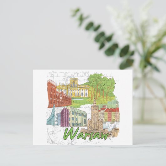 Warschau Postkarte (Stehend Vorderseite)