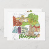 Warschau Postkarte (Vorne/Hinten)