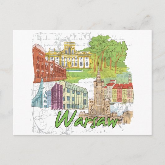 Warschau Postkarte (Vorderseite)