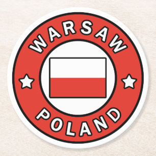 Warschau Runder Pappuntersetzer