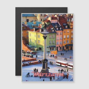 Warschau - Sigismund-Säule - Polen - Magnetkarte