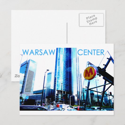 Warschau - Zentrum Postkarte (Vorne/Hinten)