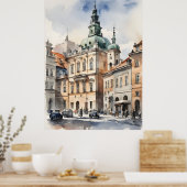 Warschauer Aquarellkunst Poster (Küche)