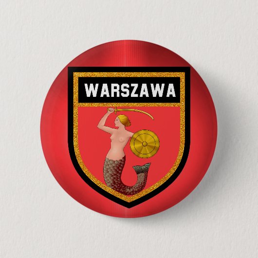 Warschauer Flagge Button (Vorderseite)