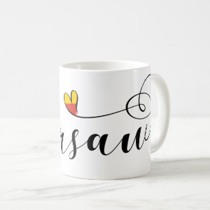 Warschauer Flagge im Herzen, Warschau, Polnisch Kaffeetasse