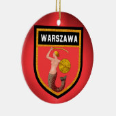 Warschauer Flagge Keramik Ornament (Rechts)
