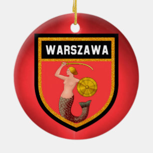 Warschauer Flagge Keramik Ornament