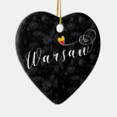 Warschauer Flaggenherz, Warschau, Polen Keramik Ornament (Rechts)