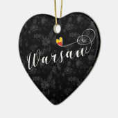 Warschauer Flaggenherz, Warschau, Polen Keramik Ornament (Links)
