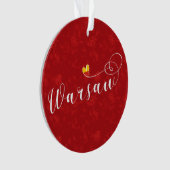 Warschauer Flaggenherz, Warschau, Polen Ornament (Vorderseite)