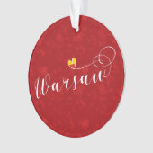 Warschauer Flaggenherz, Warschau, Polen Ornament (Vorderseite)