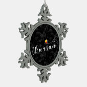 Warschauer Flaggenherz, Warschau, Polen Schneeflocken Zinn-Ornament (Links)