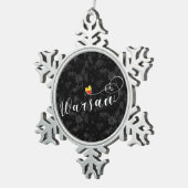 Warschauer Flaggenherz, Warschau, Polen Schneeflocken Zinn-Ornament (Rechts)