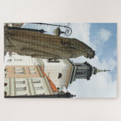 Warschauer Kirche und Statue, Polen 1014-pc Puzzle (Horizontal)