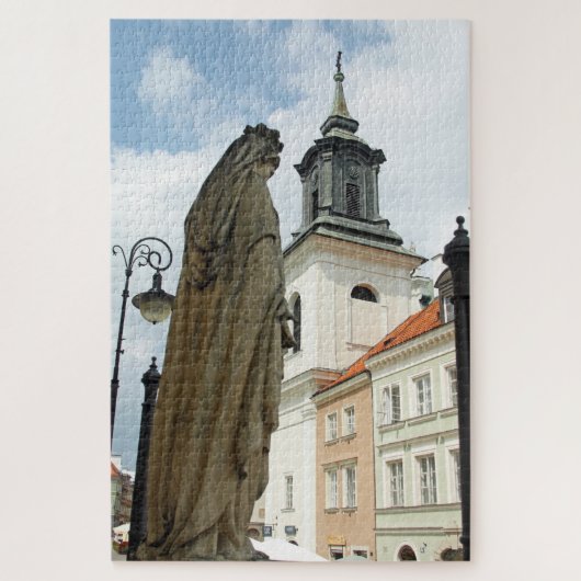 Warschauer Kirche und Statue, Polen 1014-pc Puzzle (Vertikal)