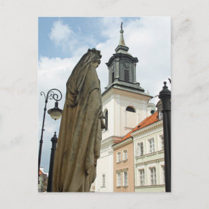 Warschauer Kirche und Statue, Polen Postkarte