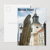 Warschauer Kirche und Statue, Polen Postkarte (Vorne/Hinten)