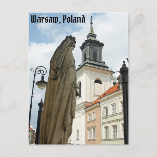 Warschauer Kirche und Statue, Polen Postkarte