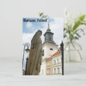 Warschauer Kirche und Statue, Polnische Karte (Stehend Vorderseite)