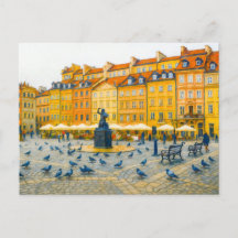 Warschauer Ölmalerei Altstadt mit Syrenka