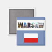 Warschauer Polnische Flagge Magnet (Vorderseite/Rückseite)
