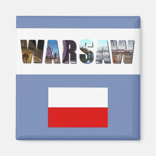 Warschauer Polnische Flagge Magnet (Vorne)