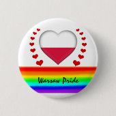 Warschauer Pride & Hearts & Regenbogenflagge / Lie Button (Vorderseite)