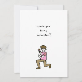 Wärst du mein Valentin? Ein Junge mit einer Blume Feiertagskarte