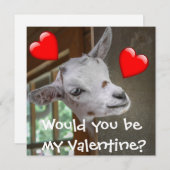 Wärst du mein Valentin? Goat Funny Card (Vorne/Hinten)