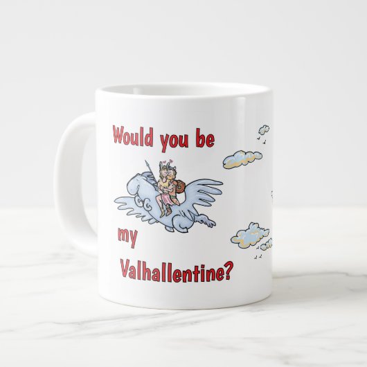 Wärst du mein Valhallentin? Jumbo-Tasse (Vorderseite Links)