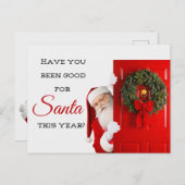 Warst du nett? Weihnachtspostkarte Postkarte (Vorne/Hinten)