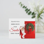 Warst du nett? Weihnachtspostkarte Postkarte (Stehend Vorderseite)