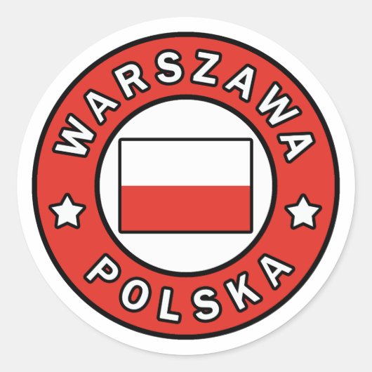 Warszawa Polska Runder Aufkleber (Vorderseite)