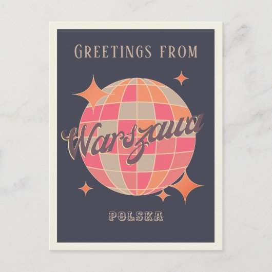 Warszawa Warschau polska Polen Retrogrüße Postkarte (Vorderseite)