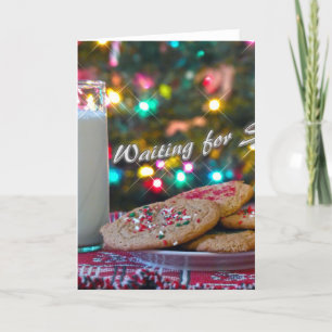 Wart für den Weihnachtsmann Feiertagskarte