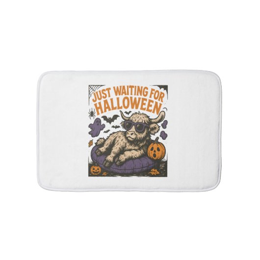 Wart für Halloween-Hochlandskuh Badematte (Vorderseite)