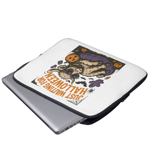 Wart für Halloween-Hochlandskuh Laptopschutzhülle (Vorne Knopf)