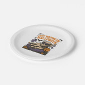 Wart für Halloween-Hochlandskuh Pappteller (Schrägansicht)