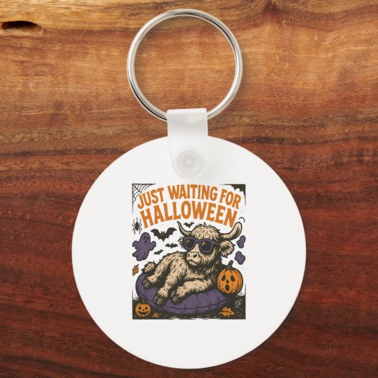 Wart für Halloween-Hochlandskuh Schlüsselanhänger (Vorderseite)