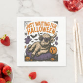 Wart für Halloween-Hochlandskuh Serviette (Beispiel)