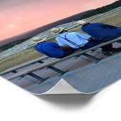 Wart für Old Faithful Geyser bei Sunset Poster (Ecke)