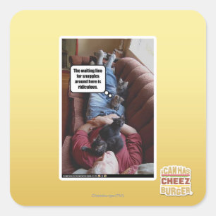 Wart für Schnecken Quadratischer Aufkleber