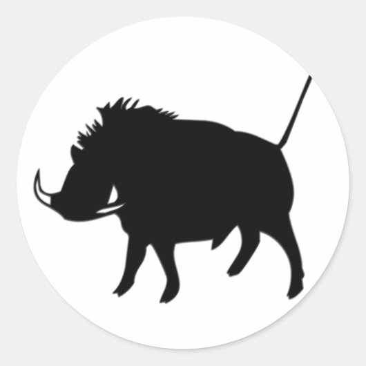 Wart Hog Runder Aufkleber (Vorderseite)
