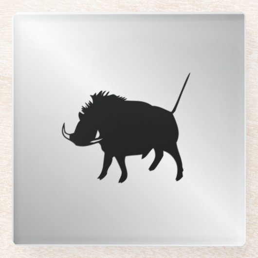 Wart Hog Silver Glasuntersetzer (Vorderseite)
