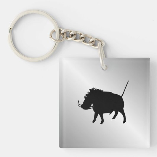 Wart Hog Silver Schlüsselanhänger (Vorderseite)