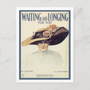 Wart und Longkong für Sie Vintage Songbook Cover Postkarte