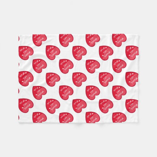 Warte - Adoption - Neues Baby Fleecedecke (Vorderseite (Horizontal))