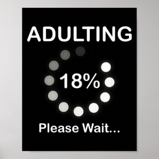 Warte auf 18. Geburtstag 18 Jahre altes Geschenk Poster
