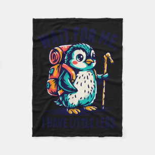 Warte auf den kleinen Beine Pinguin Wandern Lustig Fleecedecke
