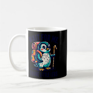 Warte auf den Pinguin mit kleinen Beinen beim Wand Kaffeetasse